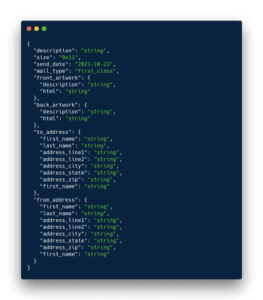 direct mail api code