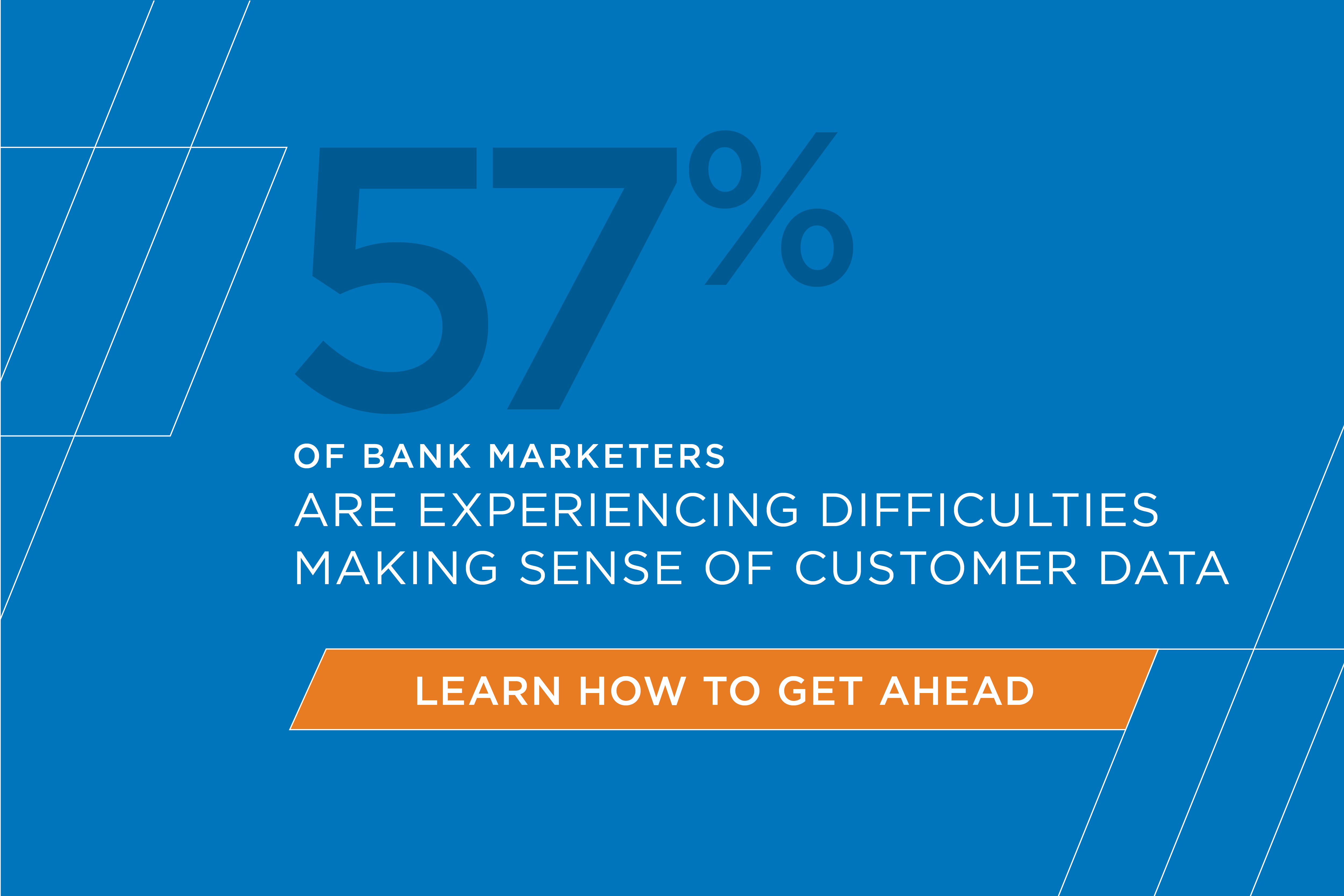 57% of bank marketers are experiencing difficulties making sense of customer data