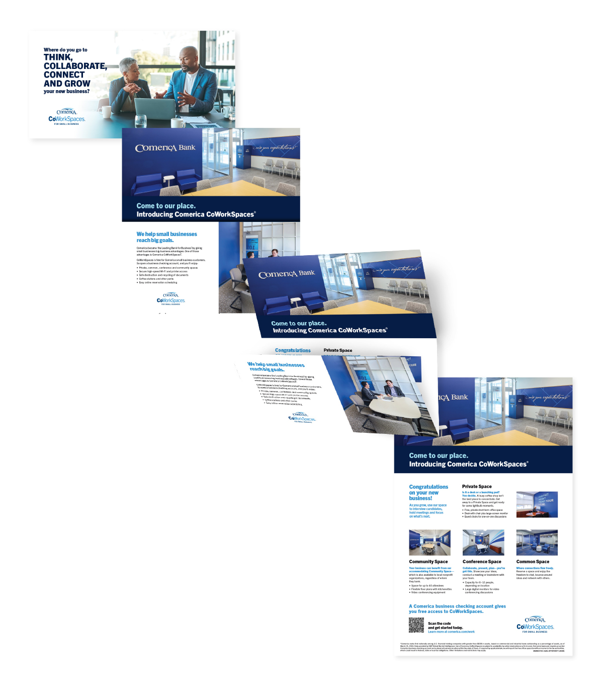Comerica Bank Coworkspaces Tri-Fold Mailer – Print Media/Direct Mail