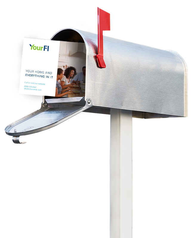 direct mail piece in mailbox